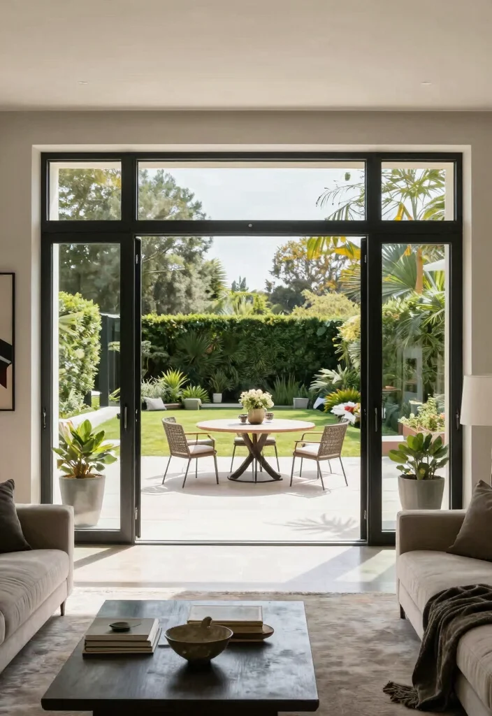12 Backyard Door Ideas to Connect Indoors and Outdoors 6. Multi Slide Glass Doors for Wider Openings 0