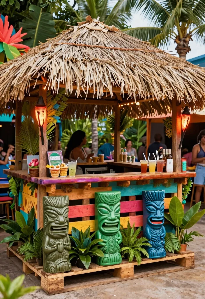 12 Backyard Pallet Ideas for DIY Furniture and Decor 10. Pallet Tiki Bar 0