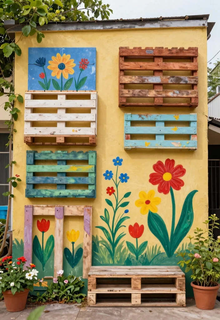 12 Backyard Pallet Ideas for DIY Furniture and Decor 8. Pallet Wall Art 0
