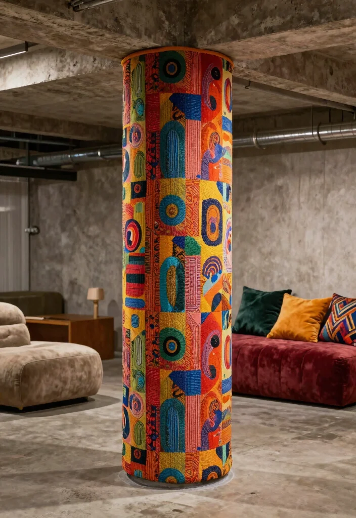 12 Basement Column Ideas to Blend Structure with Design 5. Decorative Column Wraps 0