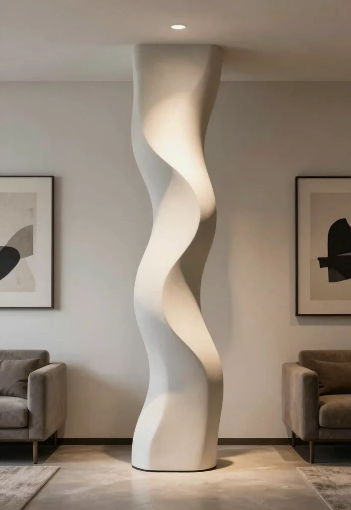 12 Basement Column Ideas to Blend Structure with Design 7. Sculptural Elements 0