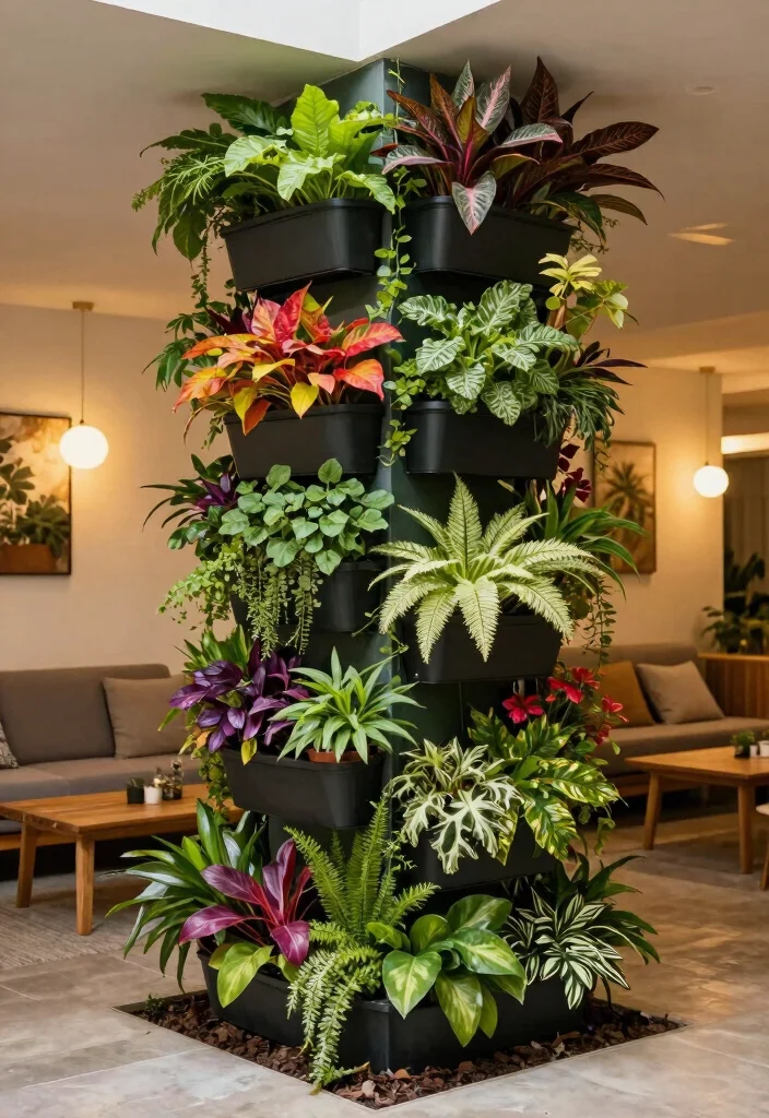 12 Basement Column Ideas to Blend Structure with Design 8. Greenery and Vertical Gardens 0