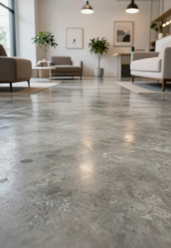 12 Basement Concrete Floor Ideas for Durability and Style 1. Polished Concrete Perfection 0