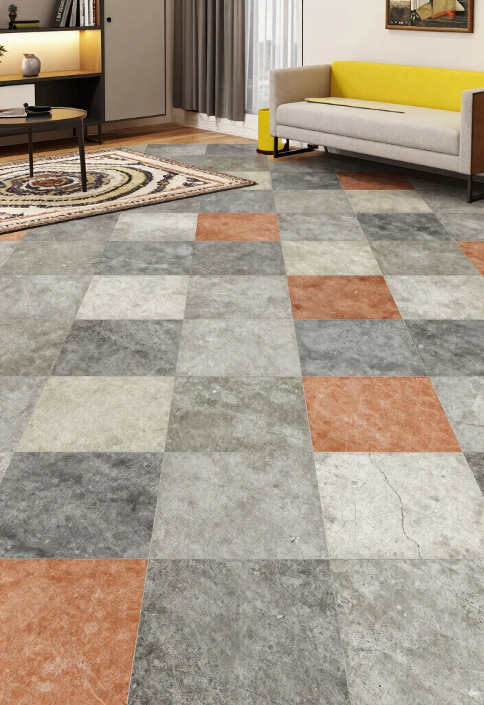 12 Basement Concrete Floor Ideas for Durability and Style 6. Concrete Tiles for Easy Maintenance 0