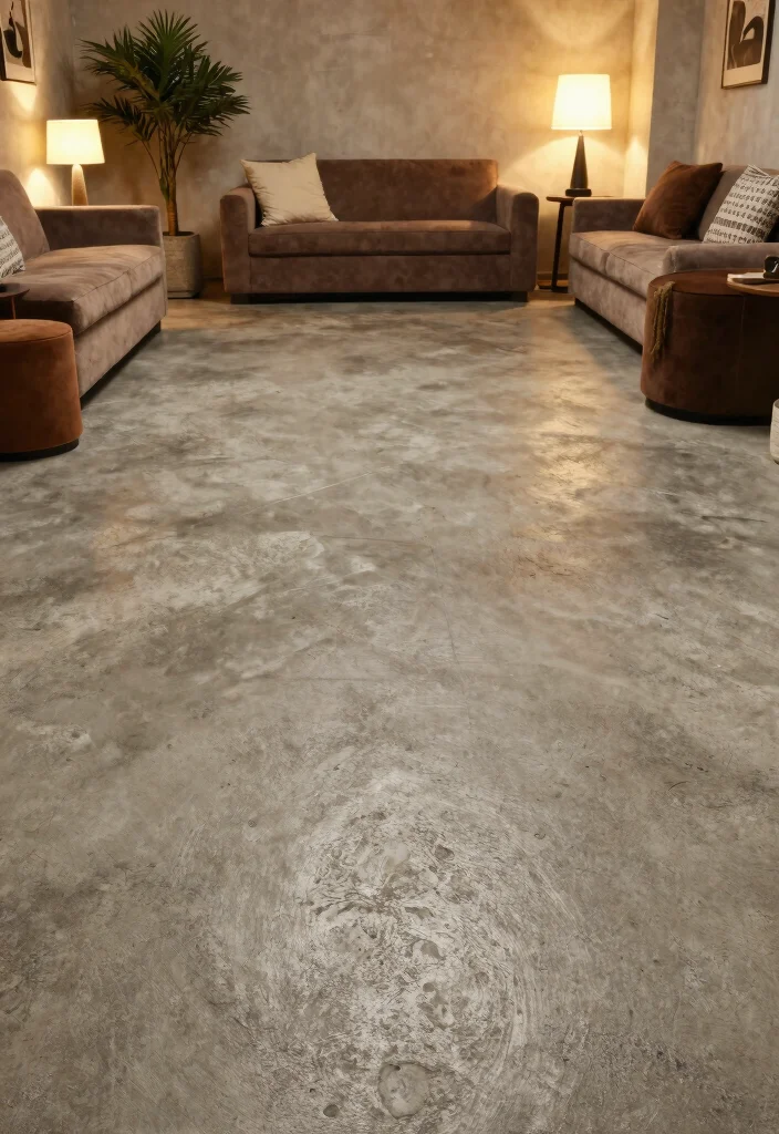 12 Basement Concrete Floor Ideas for Durability and Style 7. Textured Concrete for a Unique Feel 0