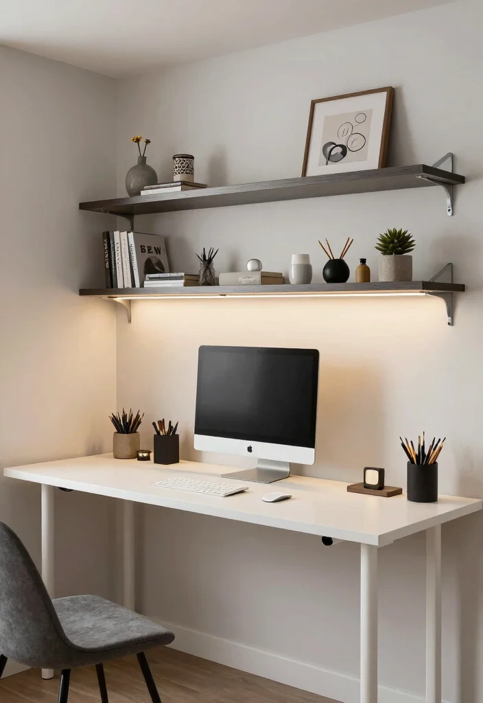 12 Basement Furniture Ideas for Comfort and Function 10. Wall Mounted Desks for Work and Study 0