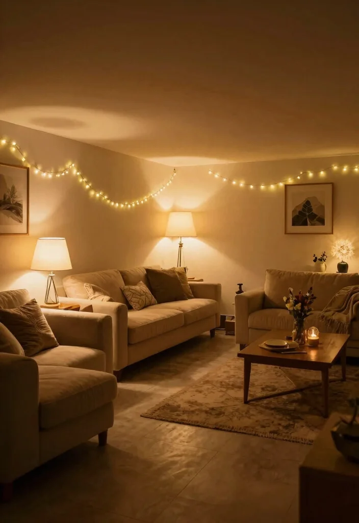 12 Basement Furniture Ideas for Comfort and Function 12. Soft Lighting for Ambiance 0