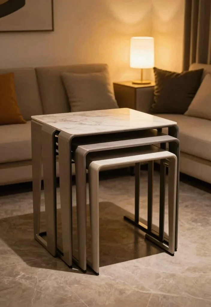 12 Basement Furniture Ideas for Comfort and Function 6. Nesting Tables for Flexibility 0