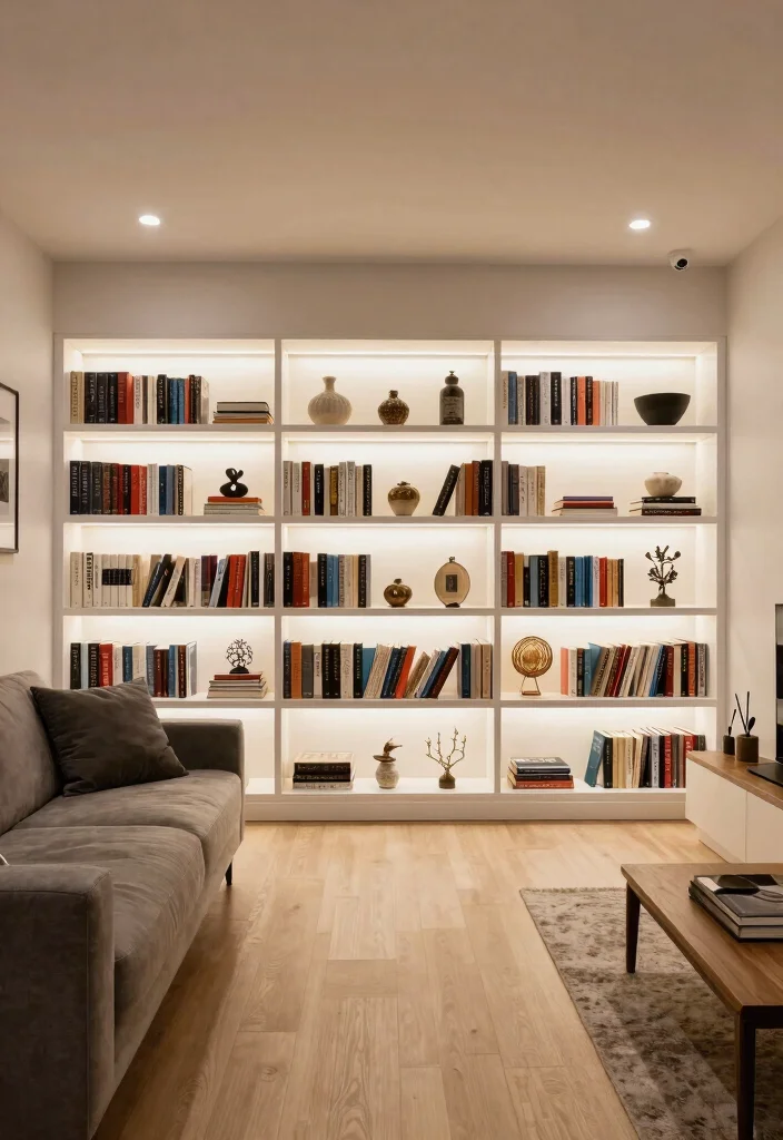12 Basement Furniture Ideas for Comfort and Function 7. Built In Shelving for Customization 0