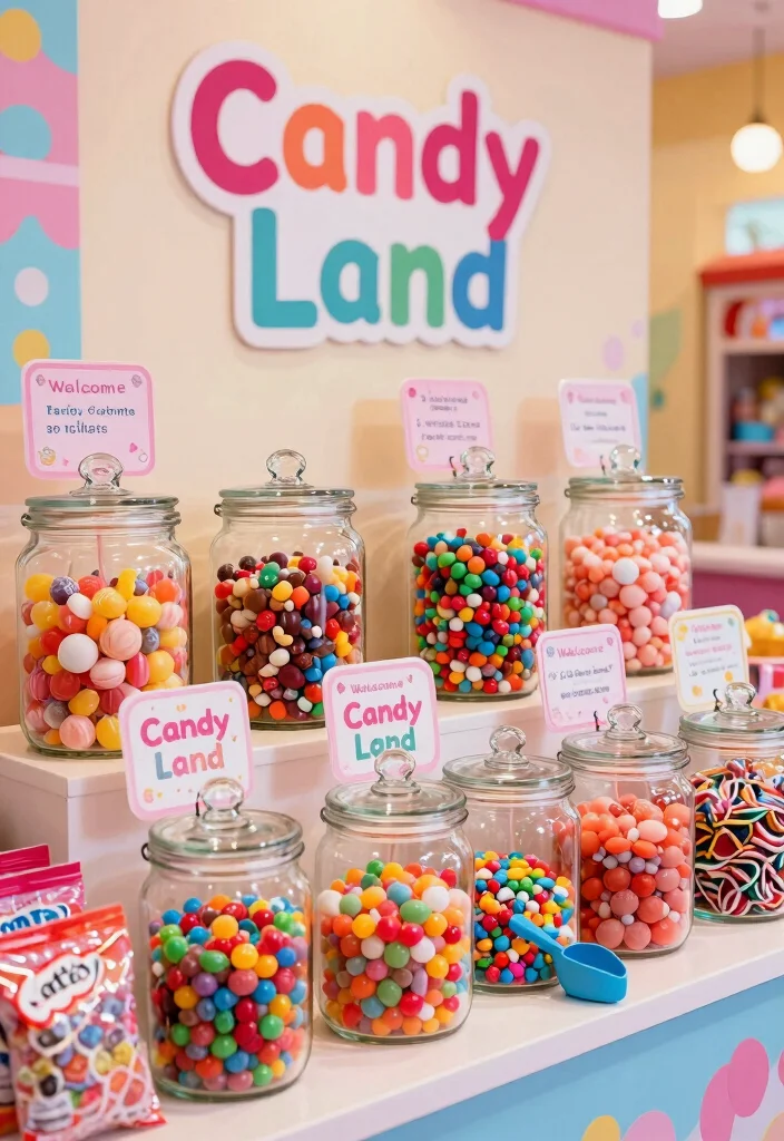 12 Basement Snack Bar Ideas for Family Hangouts 5. Colorful Candy Bar Extravaganza 0