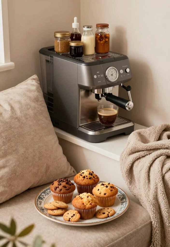 12 Basement Snack Bar Ideas for Family Hangouts 6. Cozy Coffee Snack Nook 0