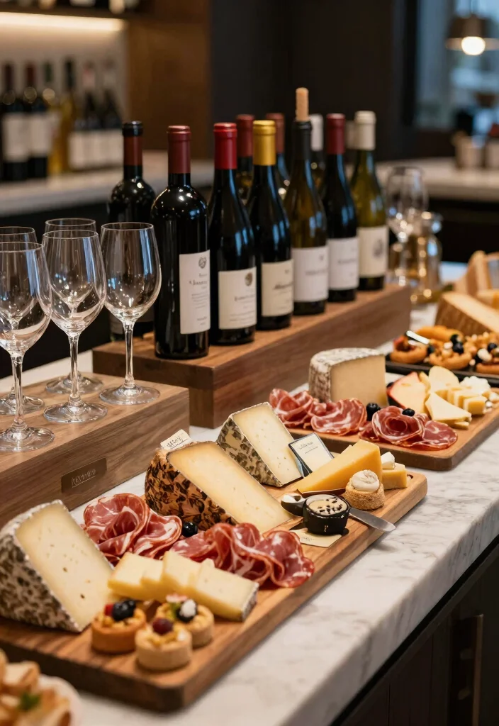 12 Basement Snack Bar Ideas for Family Hangouts 8. Elegant Wine Cheese Bar 0