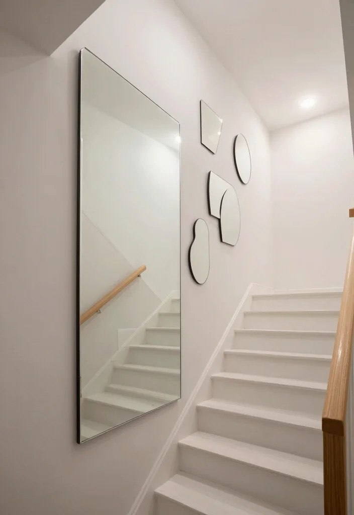 12 Basement Stairway Ideas to Improve Flow and Lighting 3. Mirror Magic 0