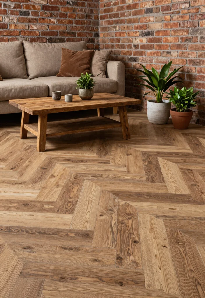 12 Basement Tile Floor Ideas for Easy Maintenance 1. Reclaimed Wood Look Tiles 0