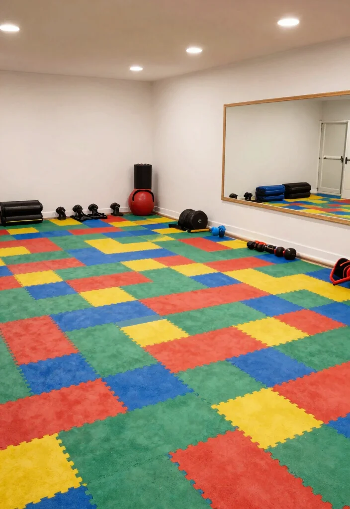 12 Basement Tile Floor Ideas for Easy Maintenance 8. Eco Friendly Rubber Tiles 0