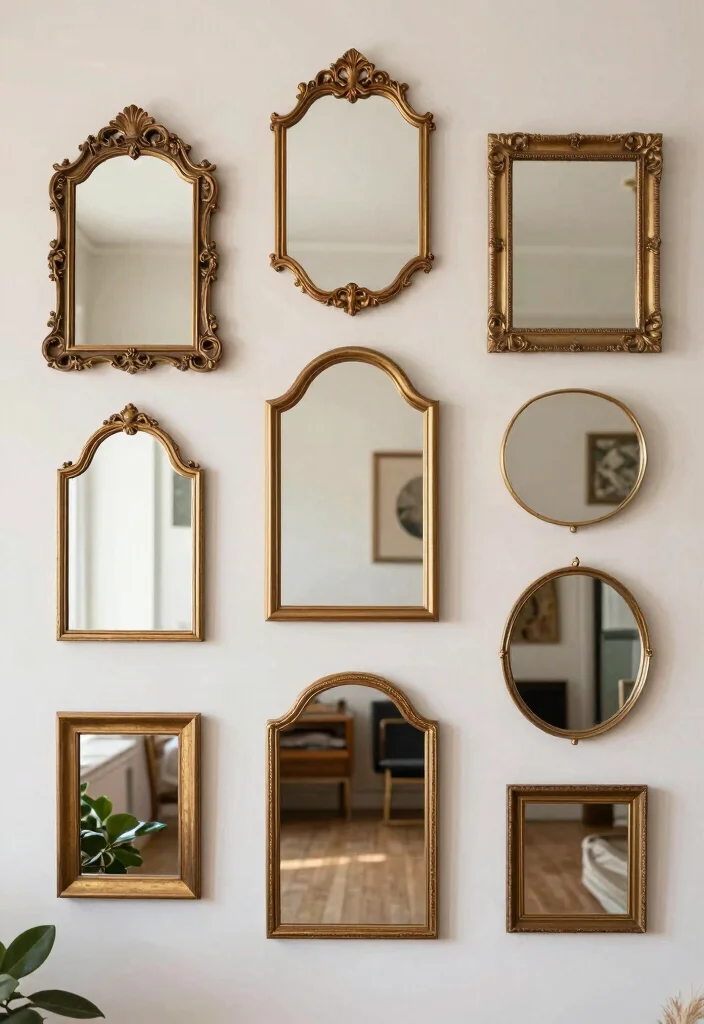 12 Bohemian Inspired Room Decor Ideas for Personal Style 11. Creative Wall Displays with Mirrors 0