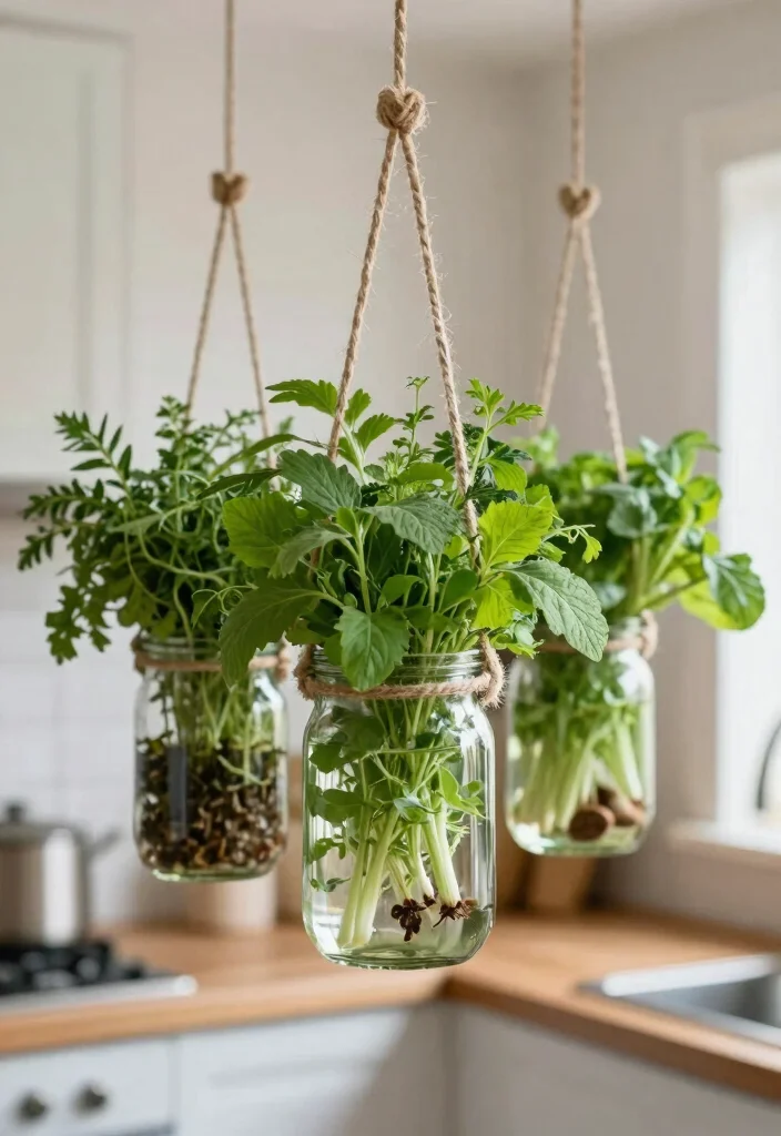 12 DIY Kitchen Organization Ideas on a Budget 7. Hanging Herb Garden 0