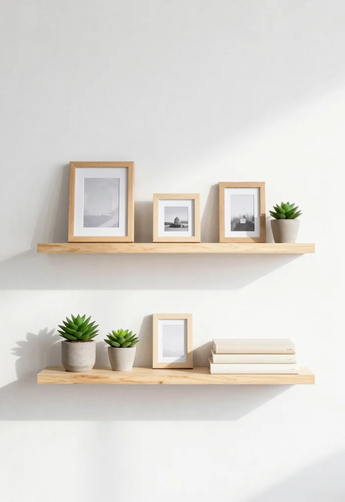 12 Entryway Wall Decor Ideas for First Impressions 1. Minimalist Floating Shelves 0