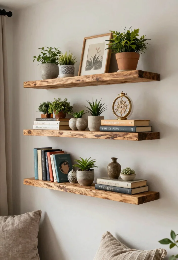 12 Family Room Wall Decor Ideas for a Cozy Atmosphere 40 12 Family Room Wall Decor Ideas for Cozy Homes 10. DIY Wall Shelves 0