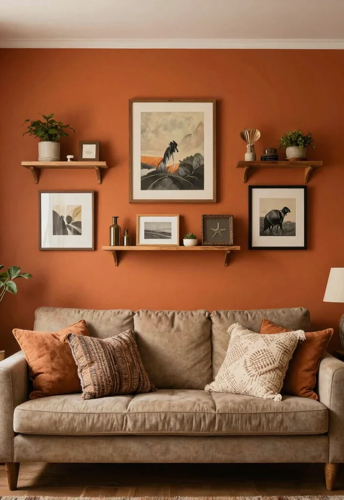 12 Family Room Wall Decor Ideas for a Cozy Atmosphere 51 12 Family Room Wall Decor Ideas for Cozy Homes 11. Statement Wall with Bold Colors 0