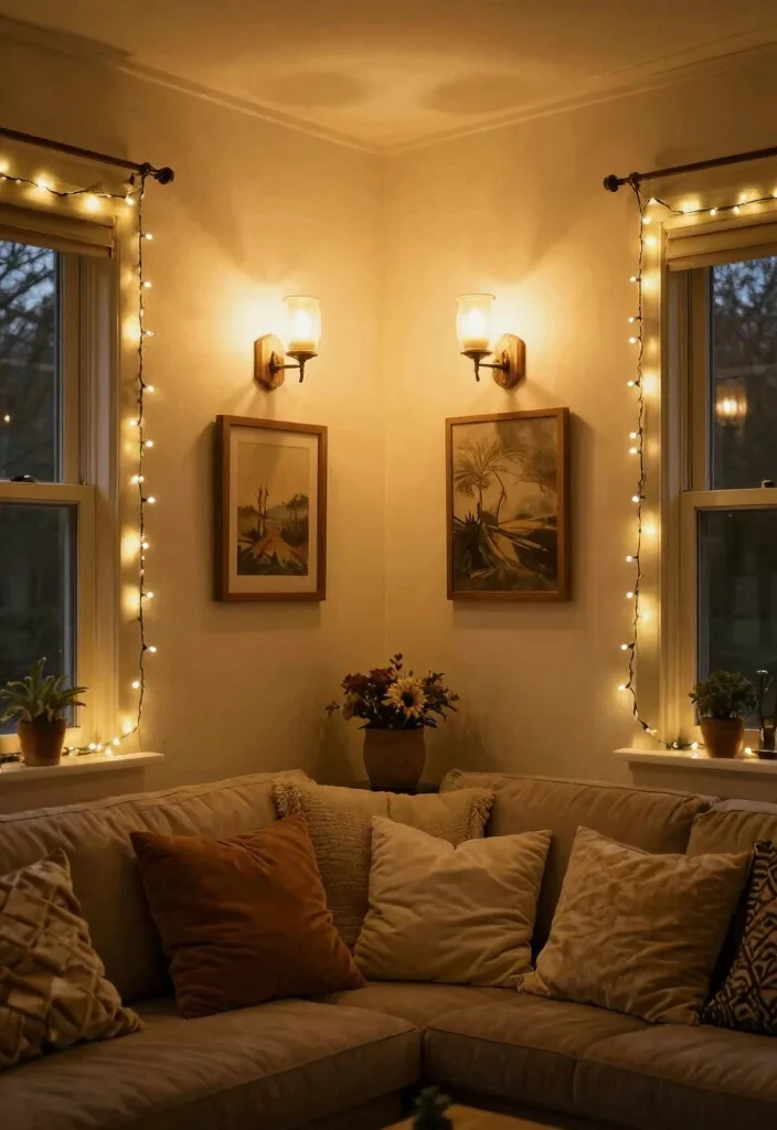 12 Family Room Wall Decor Ideas for a Cozy Atmosphere 62 12 Family Room Wall Decor Ideas for Cozy Homes 12. Cozy Lighting Displays 0