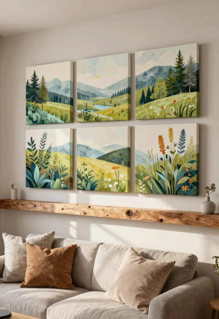 12 Family Room Wall Decor Ideas for a Cozy Atmosphere 15 12 Family Room Wall Decor Ideas for Cozy Homes 5. Nature Inspired Artwork 0