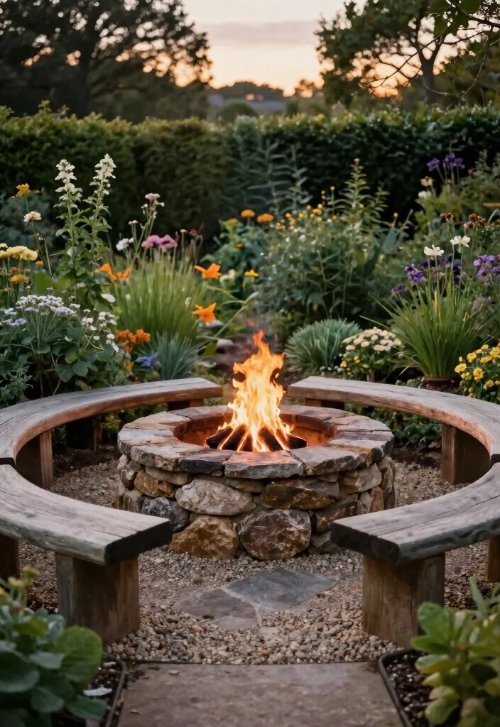 12 Fire Pit Ideas for Backyard Landscapes with Natural Flow 1. Rustic Stone Circle 0