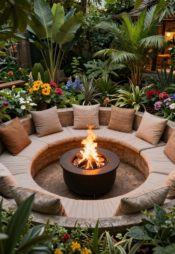 12 Fire Pit Ideas for Backyard Landscapes with Natural Flow 5. Circular Seating Arrangement 0