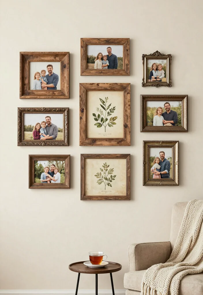 12 Hobby Lobby Wall Decor Ideas for Trendy Styling 1. Rustic Frame Gallery Wall 0