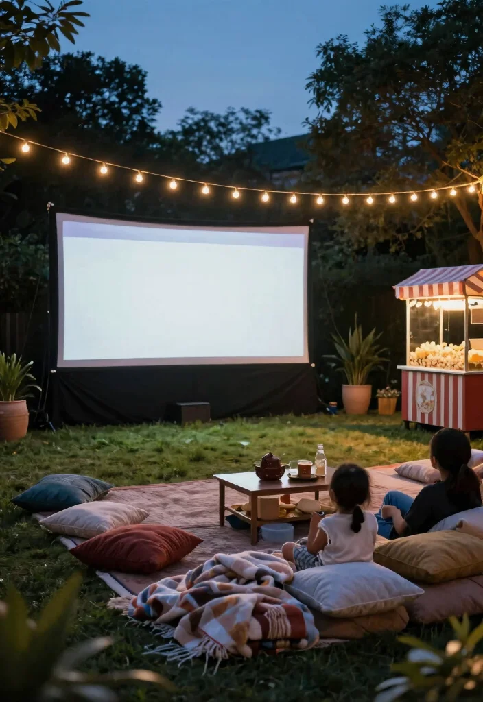 12 Huge Backyard Ideas to Create Multiple Outdoor Zones 8. Outdoor Movie Night Zone 0