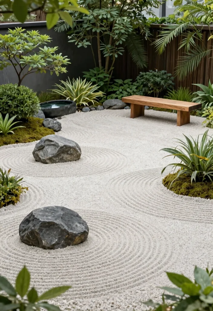 12 Huge Backyard Ideas to Create Multiple Outdoor Zones 9. Zen Garden Retreat 0