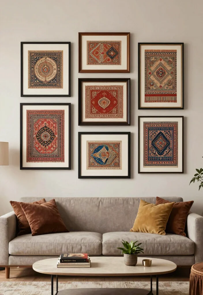 12 Indian Living Room Wall Decor Ideas with Cultural Style 3. Embroidered Wall Pockets 0