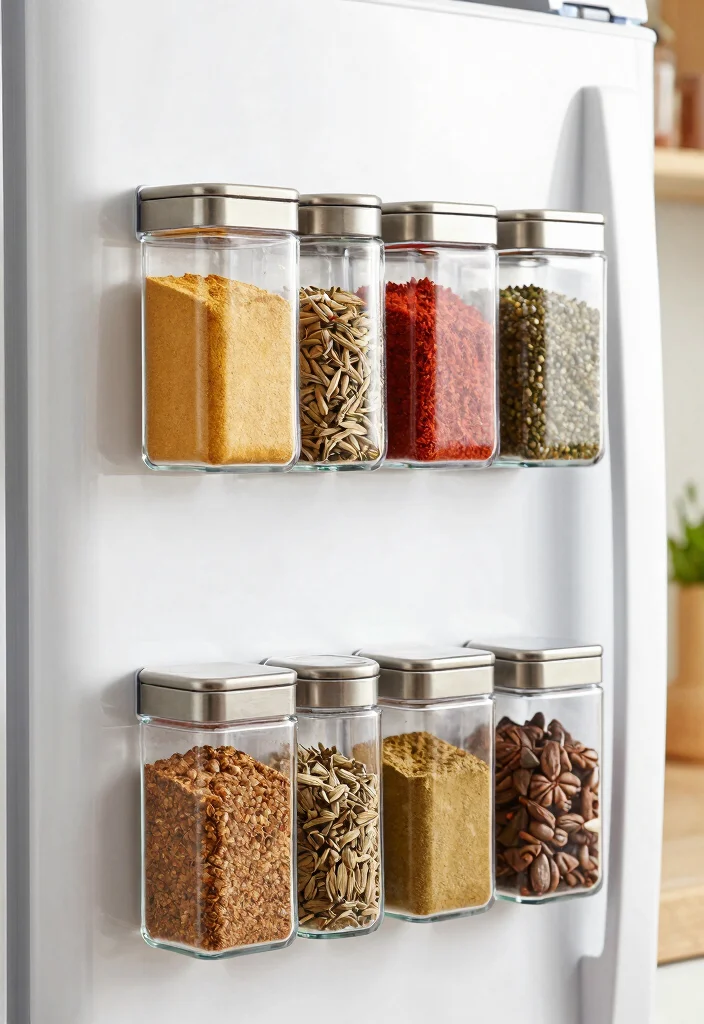 12 Refrigerator Organization Ideas for Easy Meal Prep 9. Use Magnetic Spice Containers 0