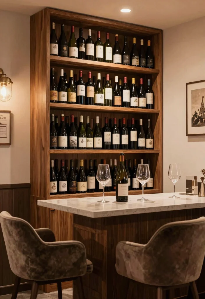 12 Simple Basement Bar Ideas for Casual Entertaining 3. Mini Wine Cellar Vibe 0