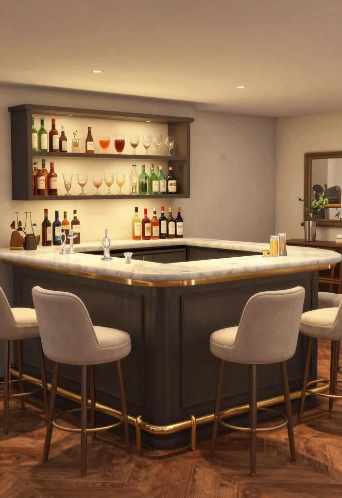 12 Sims 4 Basement Ideas for Creative Builds 11. Stylish Home Bar 0