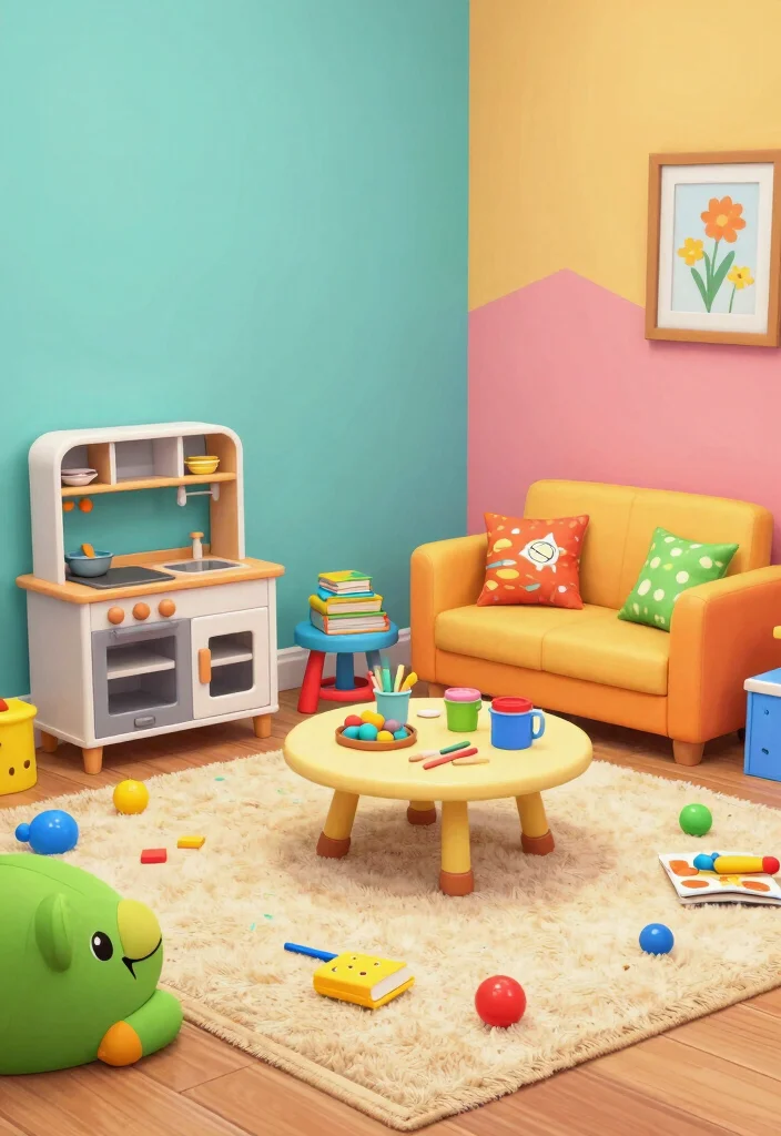 12 Sims 4 Basement Ideas for Creative Builds 6. Bright Playroom for Kids 0