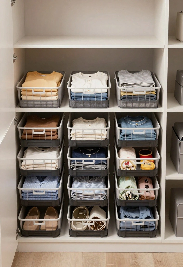 12 Small Closet Organization Ideas That Save Space 6. Pull Out Baskets 0