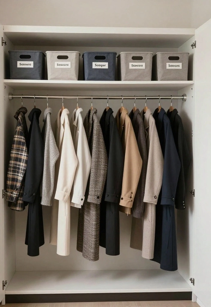 12 Small Closet Organization Ideas That Save Space 8. Seasonal Rotation 0