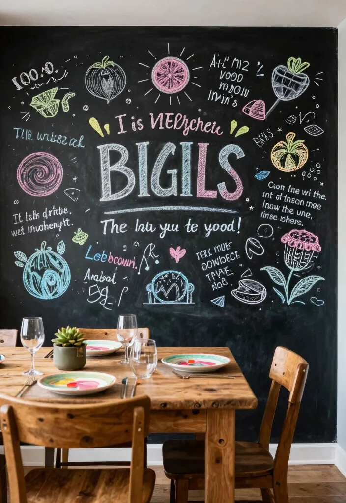 12 Small Dining Room Wall Decor Ideas That Add Style 9. Creative Chalkboard Wall 0