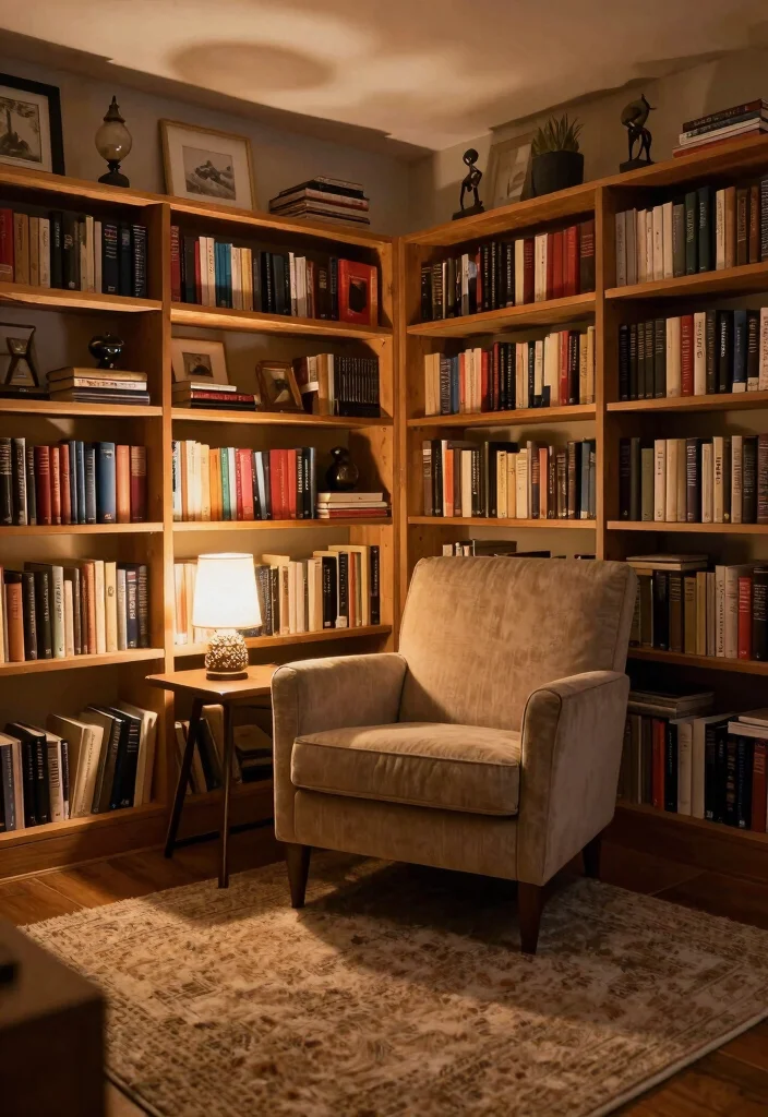 12 Small Finished Basement Ideas That Feel Complete 11. Inviting Mini Library 0