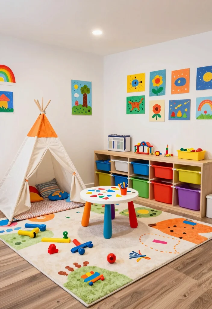 12 Small Finished Basement Ideas That Feel Complete 4. Kid Friendly Play Area 0