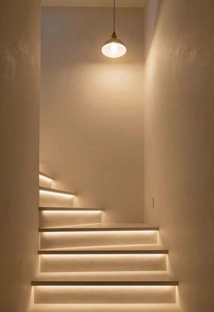 12 Staircase Wall Decor Ideas to Use Vertical Space Beautifully 7 12 Staircase Wall Decor Ideas That Use Vertical Space 7. Use Creative Lighting 0