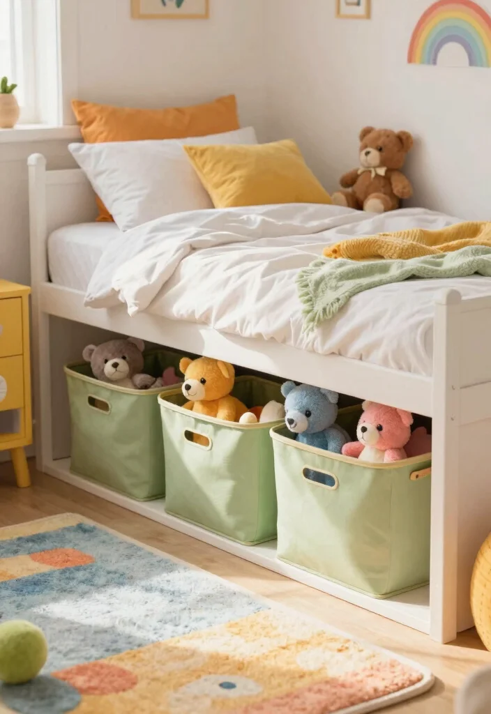 12 Stuffed Animal Storage Organization Ideas for Kids 11. Under Bed Storage Solutions 0