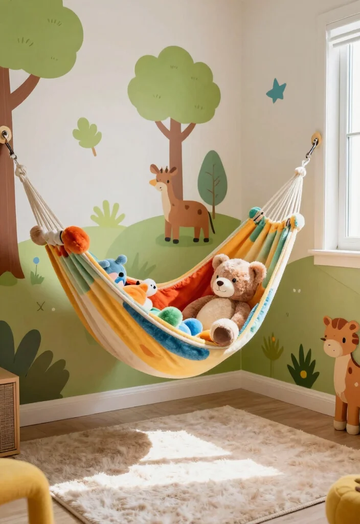 12 Stuffed Animal Storage Organization Ideas for Kids 3. Stuffed Animal Hammocks 0