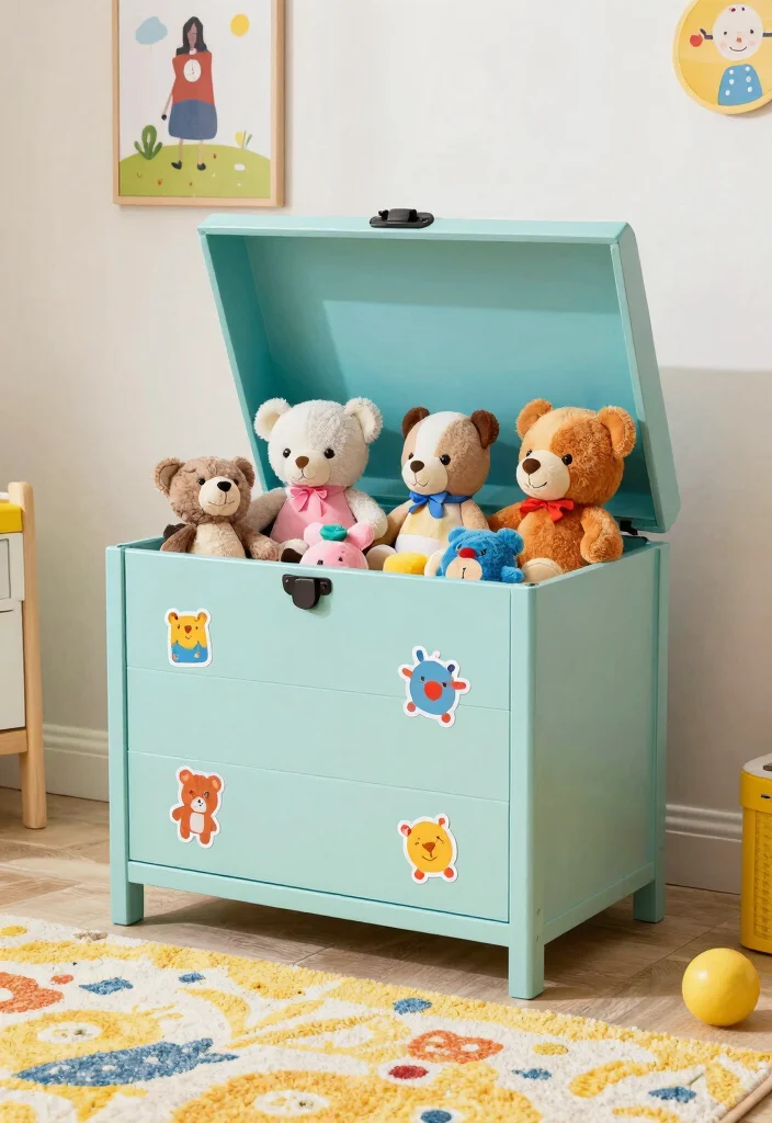12 Stuffed Animal Storage Organization Ideas for Kids 5. DIY Toy Chests 0
