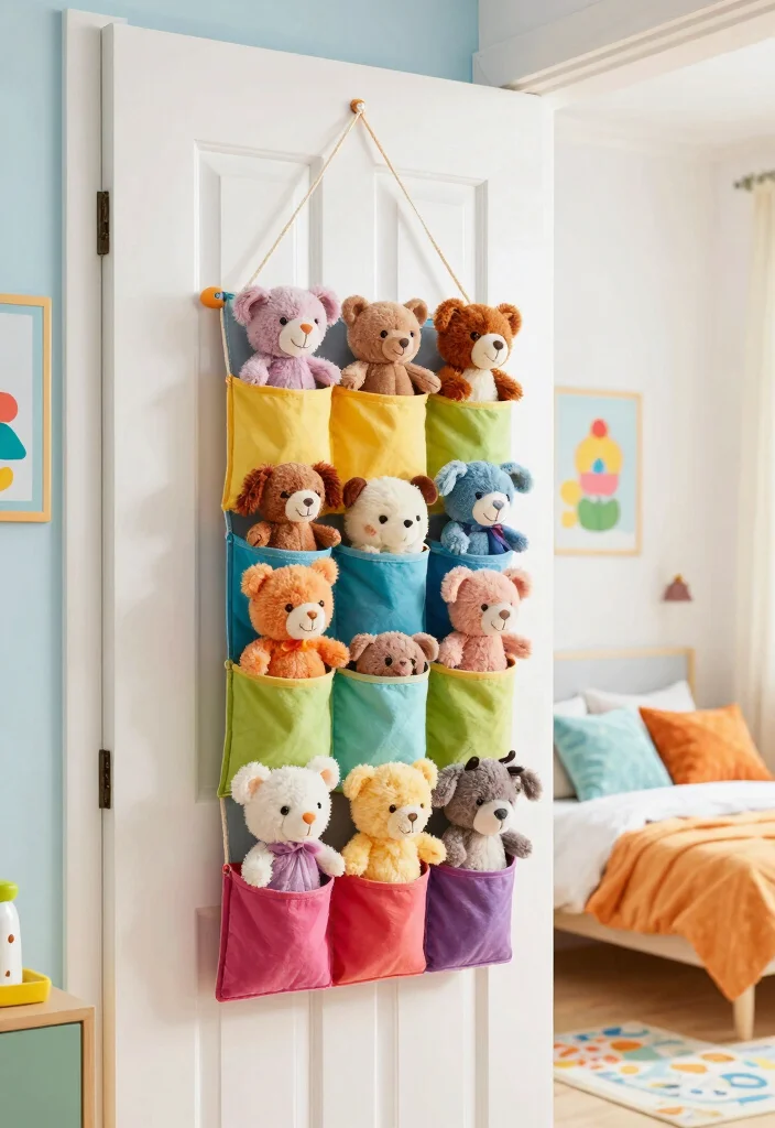 12 Stuffed Animal Storage Organization Ideas for Kids 6. Hanging Organizers 0