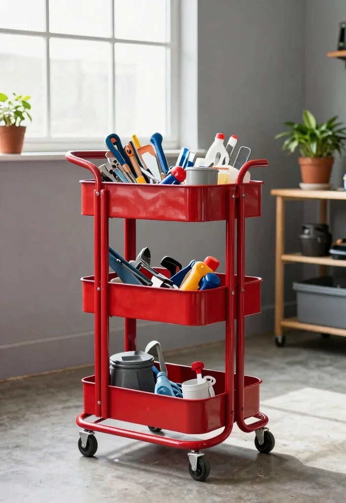 12 Toolbox Organization Ideas to Keep Tools Easy to Find 7. Rolling Carts for Mobility 0