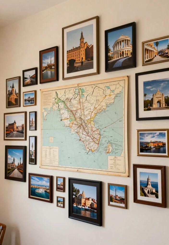 12 Travel Wall Decor Ideas to Display Memories 12. Themed Gallery Walls 0