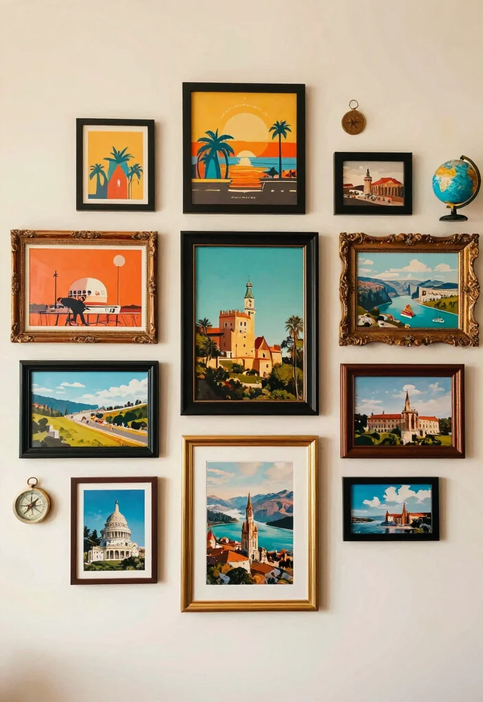 12 Travel Wall Decor Ideas to Display Memories 3. Travel Themed Art Prints 0