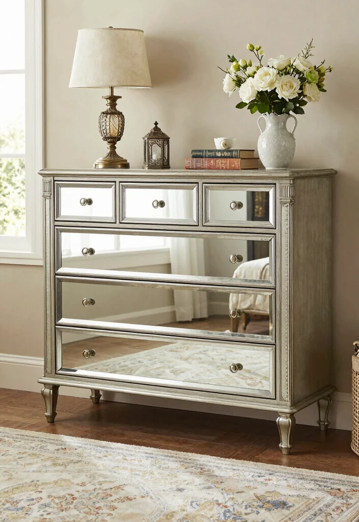 12 Bedroom Mirror Wall Decor Ideas to Make the Room Feel Brighter 27 12 Vintage Inspired Mirror Wall Decor Ideas to Brighten Your Bedroom 7. Vintage Mirrored Furniture 0